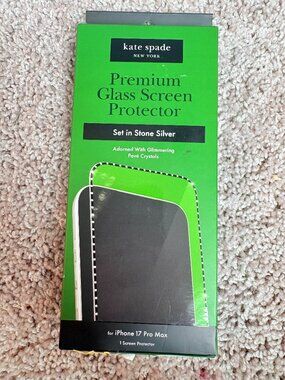 Kate Spade Set in Stone Crystal Screen Protector iPhone 17 Pro Max New With Tags